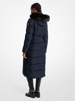 Faux Fur Trim Quilted Puffer Coat image number 1