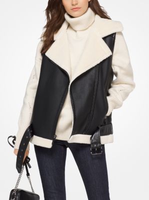 michael kors leather vest