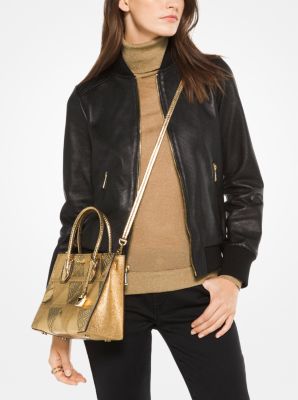 Michael kors best sale perforated leather jacket