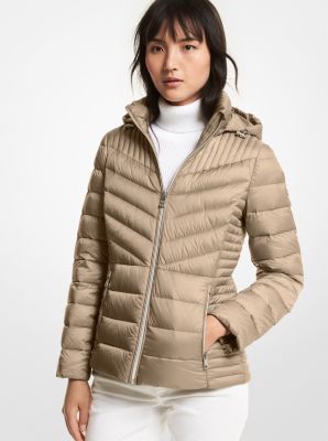 michael kors beige puffer jacket