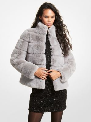 Quilted faux best sale fur jacket