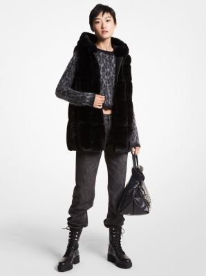 Quilted Faux Fur Hooded Vest | Michael Kors
