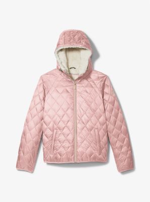 Faux Shearling Lined Quilted Nylon Puffer Jacket | Michael Kors