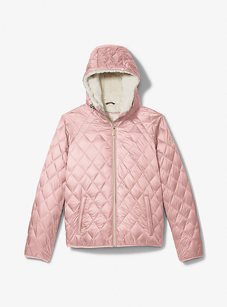 Faux Shearling Lined Quilted Nylon Puffer Jacket | Michael Kors