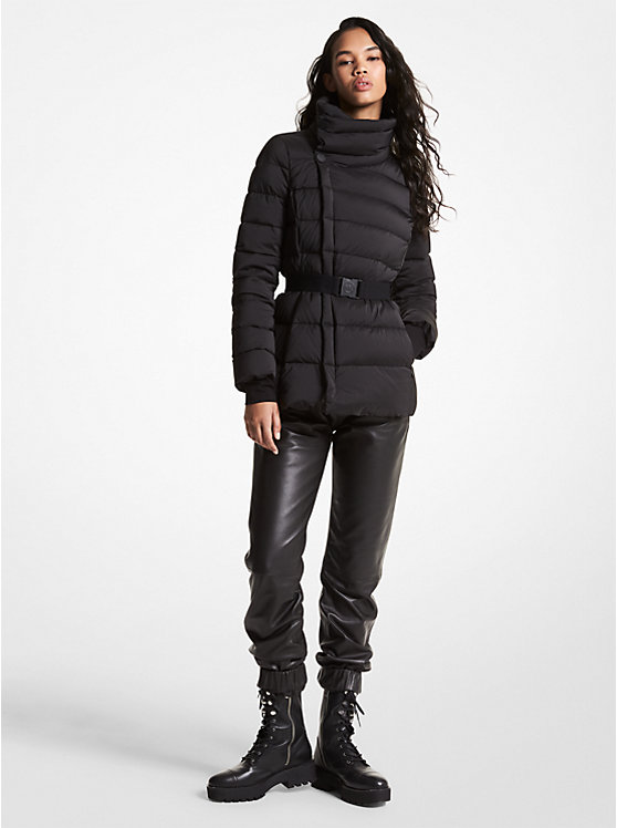 Asymmetrical Quilted Nylon Packable Puffer Jacket image number 0