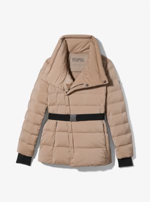 Asymmetrical Quilted Nylon Packable Puffer Jacket Michael Kors