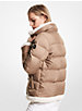 Faux Shearling Trim Quilted Puffer Jacket image number 1