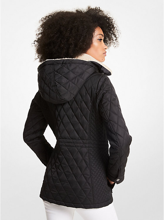 Faux Shearling-Trim Quilted Jacket image number 1