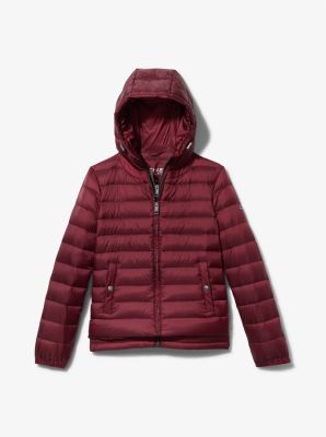 Michael kors quilted nylon hotsell packable hooded puffer jacket