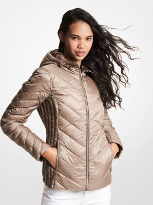 Michael kors packable discount nylon puffer jacket