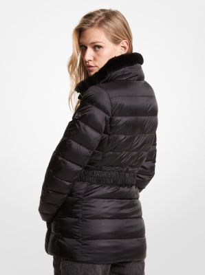 Short Padded Jacket With Belt