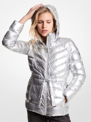Quilted Nylon Packable Puffer Jacket in PLATEADO | Michael Kors