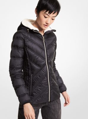 Faux Fur-Lined Quilted Nylon Packable Puffer Jacket | Michael Kors Canada