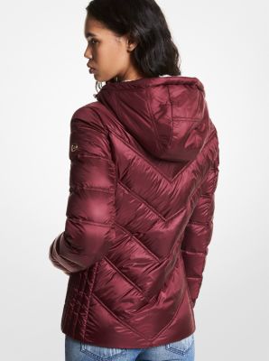 Michael kors quilted down 2025 and faux fur jacket