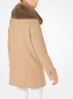 Michael kors sale fur collar coat