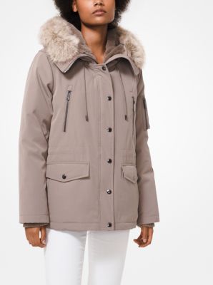 Cotton-Canvas and Faux Fur Anorak image number 0