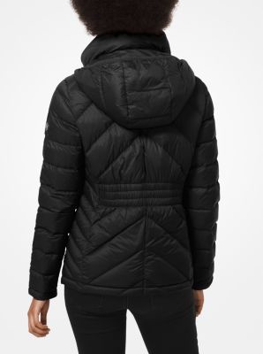 Quilted Nylon Packable Hooded Puffer Jacket