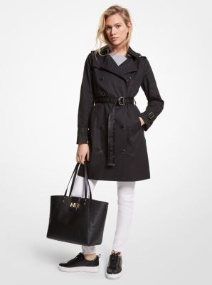 Descubrir 95+ imagen michael kors black trench coat