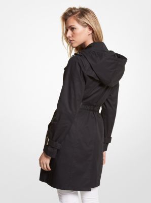 Michael kors black trench shop coat with gold buttons