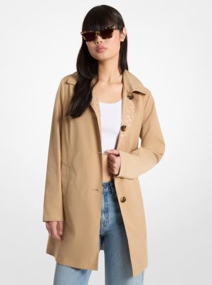 Reversible Logo Print Woven Trench Coat