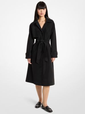 Water-Resistant Coated Trench Coat