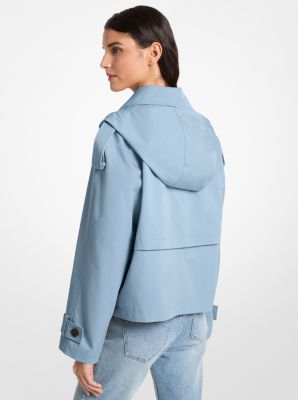 Cropped Woven Trench Jacket