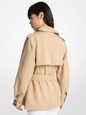Trench cropped in tessuto con cintura in CACHI | Michael Kors
