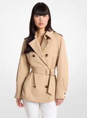 MK Kurzer Trenchcoat Mit Gürtel - Natur
