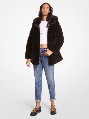 Faux Fur Detail Quilted Coat - Women - Ready-to-Wear