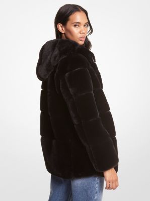 Quilted store fur jacket