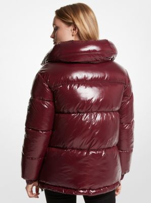 Michael kors 2025 burgundy puffer coat