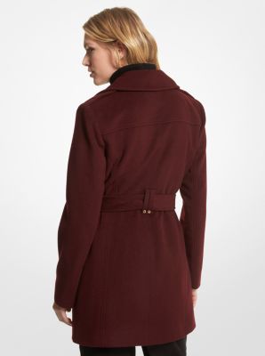 Burgundy michael hot sale kors coat