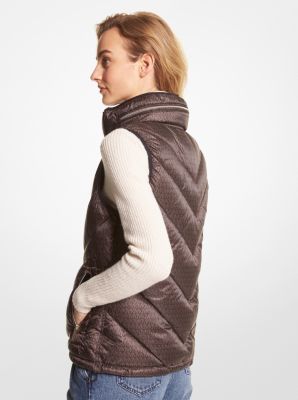 Chaleco acolchado reversible con estampado de logotipo in CHOCOLATE | Michael Kors