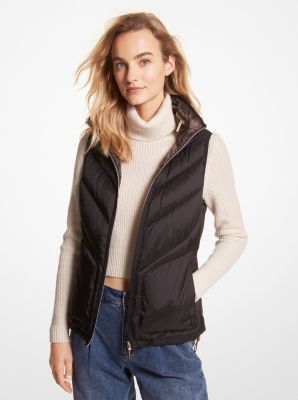 Chaleco acolchado reversible con estampado de logotipo in CHOCOLATE | Michael Kors