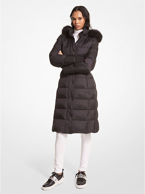 Quilted Nylon Belted Puffer Coat image number 0