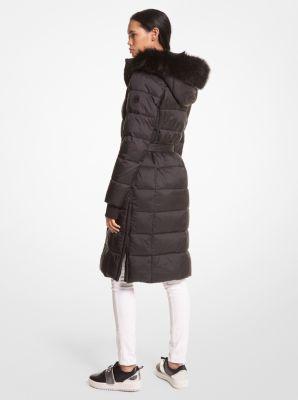 Quilted Nylon Belted Puffer Coat Michael Kors