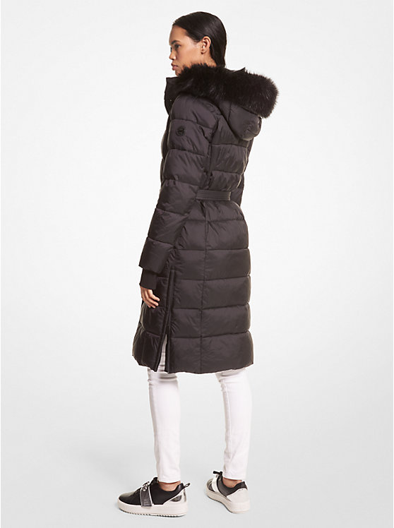Quilted Nylon Belted Puffer Coat image number 1