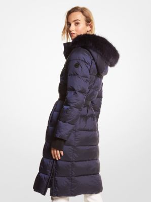 Michael michael kors quilted online nylon belted puffer coat