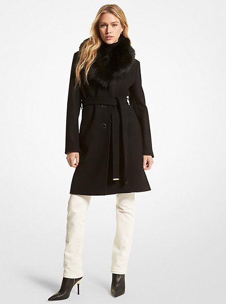 Ged Frost Sanders Faux Fur-collar Wool Blend Coat | Michael Kors