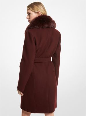 Michael kors fur collar 2024 coat