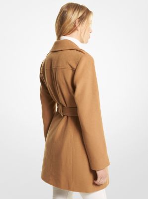 Michael kors asymmetrical belted cheap wool coat