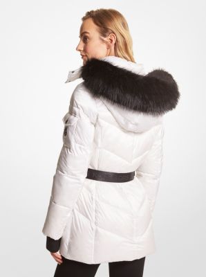 Faux Fur Trim Quilted Cir Jacket Michael Kors Canada