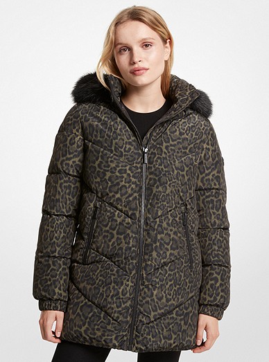 Leopard Print Quilted Puffer Coat | Michael Kors
