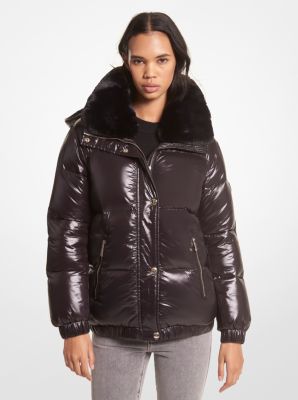 Michael kors faux store fur collar puffer coat