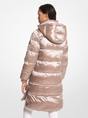 Michael kors metallic puffer sales jacket