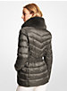 Faux Fur Trim Quilted Nylon Packable Puffer Jacket image number 1
