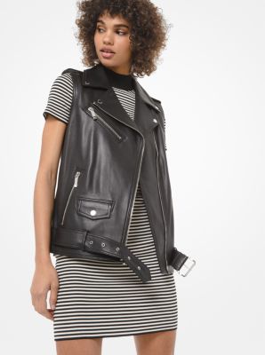 Michael kors leather vest new arrivals