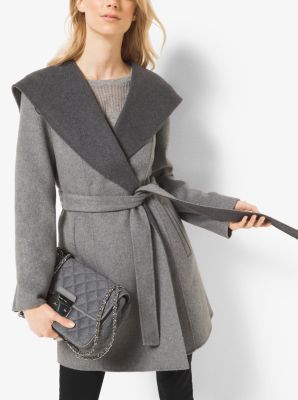 michael kors wool wrap coat