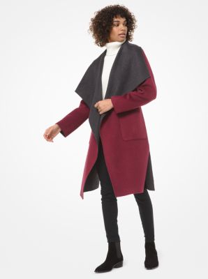 Double-Face Wool-Blend Wrap Coat 