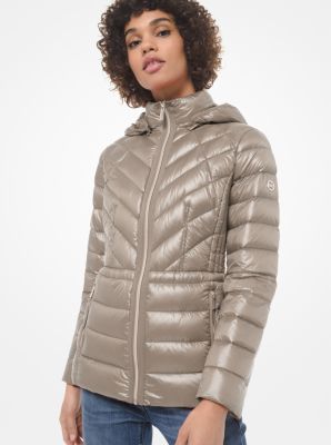 michael kors packable down jacket taupe